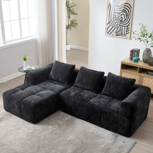 Modern Modular L Shaped 3 Seater Chaise Lounge Sofa