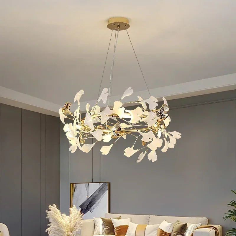 Modern Nordic Flower Leaf Chandelier Pendant Lamp