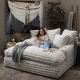 Modern Minimalist Corduroy Cloud Wide Seat Compressed Sofa