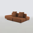 Modern Italian Leather Tofu-Shaped Sofa with Dual-Directional