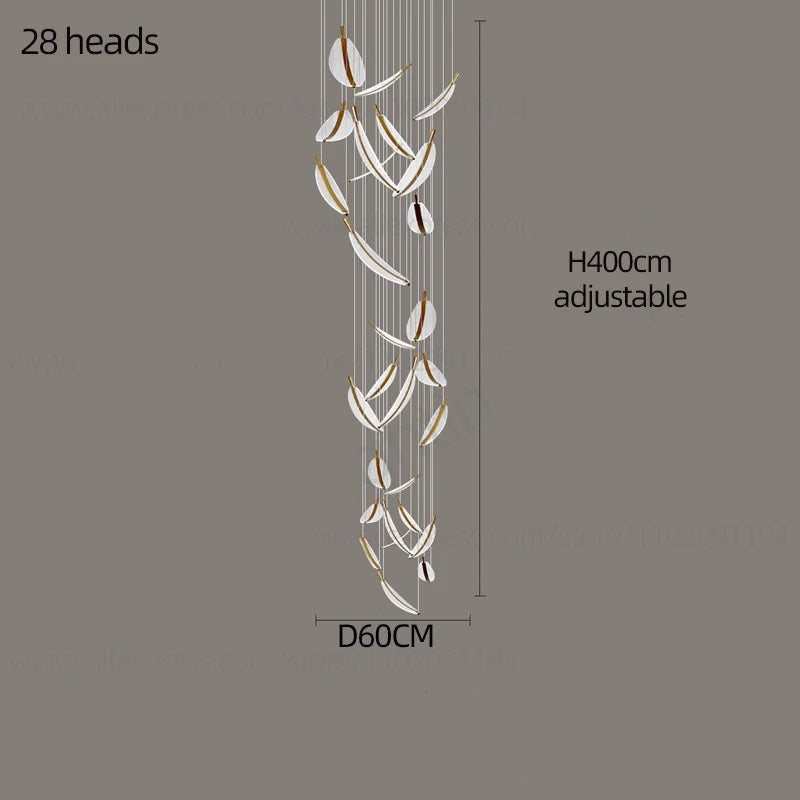 LED Chandelier Modern Spiral  Pendant Light