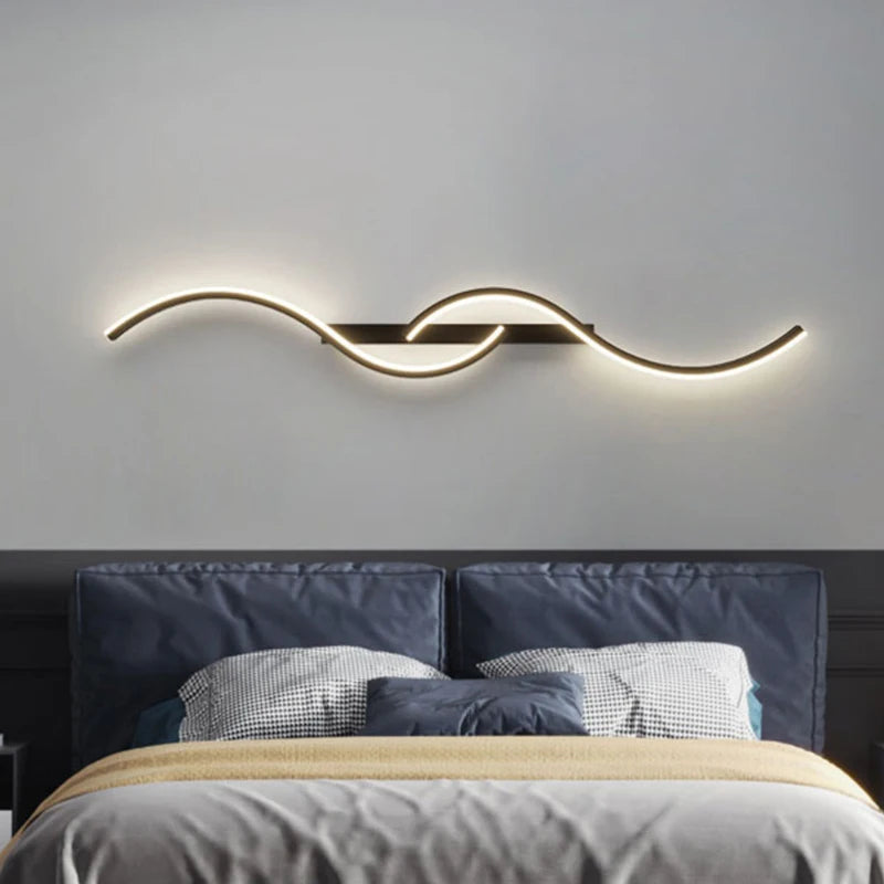 Moderne LED-Wandleuchte, minimalistisches LED-Licht, Schlafzimmer, Nachttisch, lange Streifen, Wandleuchten, Wohnzimmer, Heim, Innenbeleuchtung