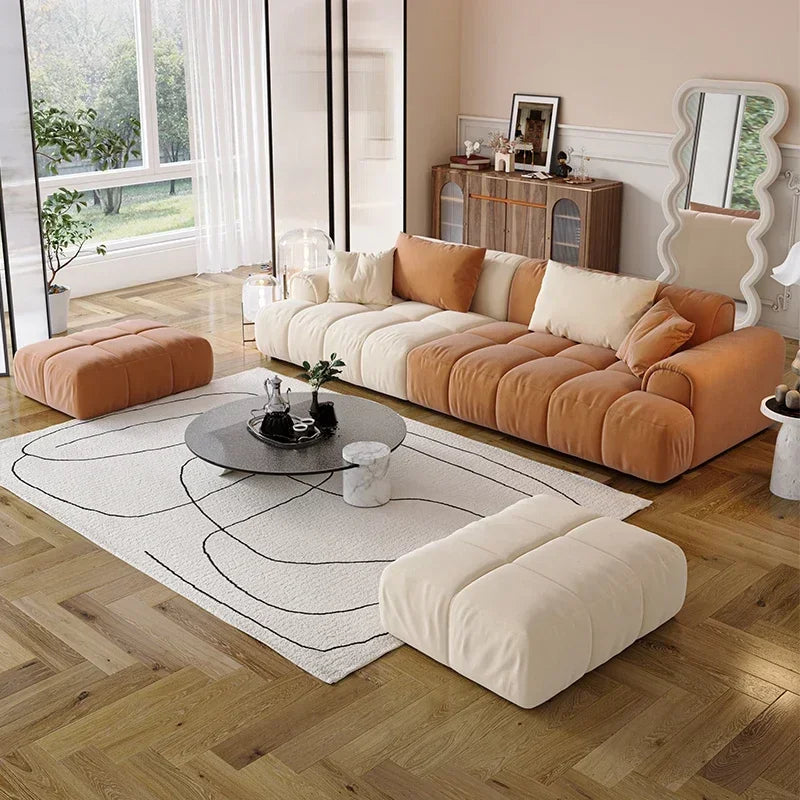 Minimalist Sectional Modular Compressed Sofa