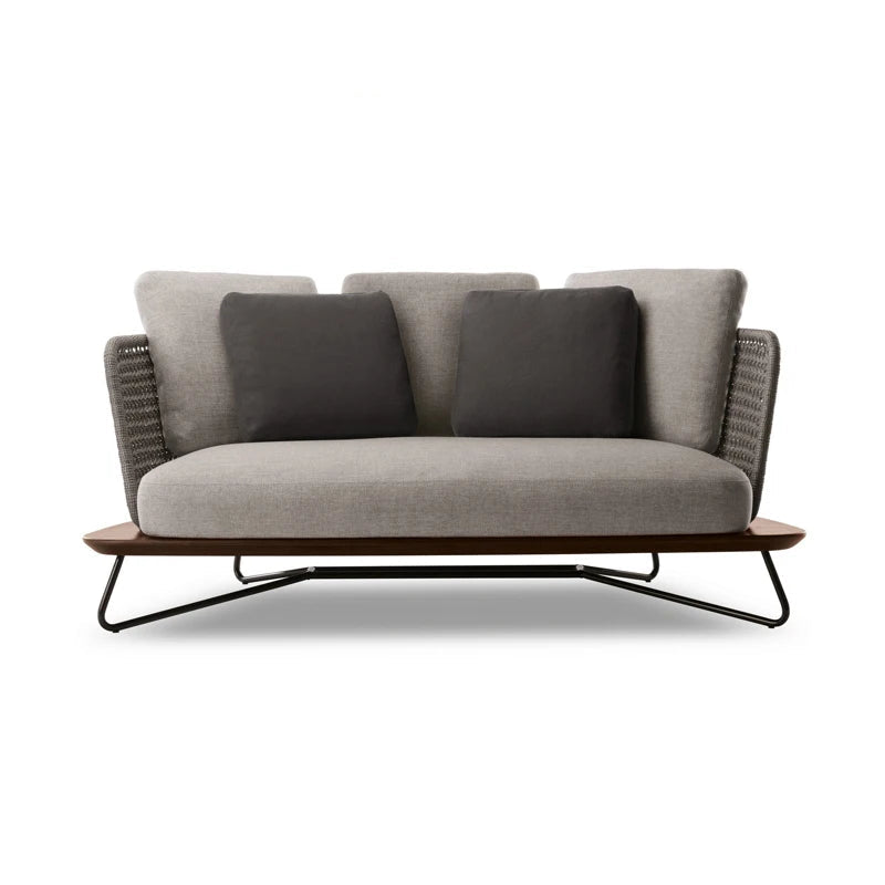 Nordic Outdoor Garden Wooden Rattan Sofa Set