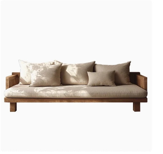 Wooden Minimalist Corner Outdoor Sofa Set