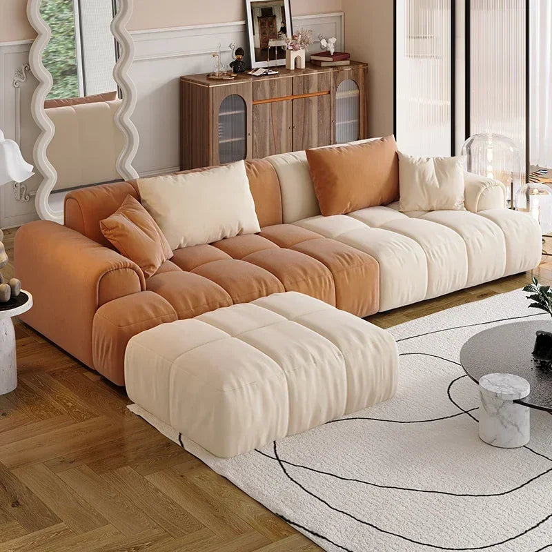 Minimalist Sectional Modular Compressed Sofa