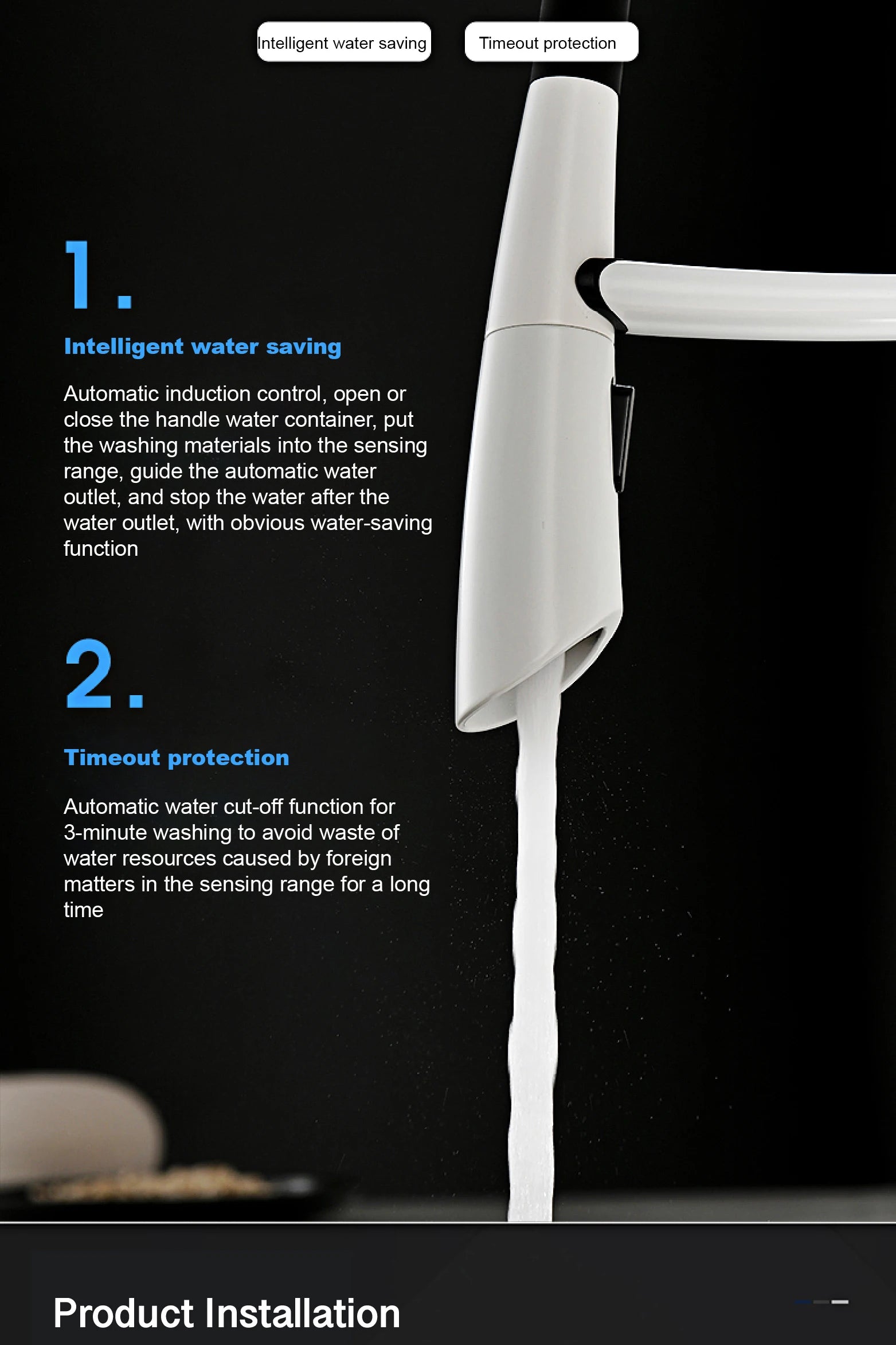 Touch Switch Cold Hot Dual Control Magnetic Sink Faucet