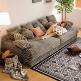 Modular Sectional Velvet Puffs Compressed Bed Sofa