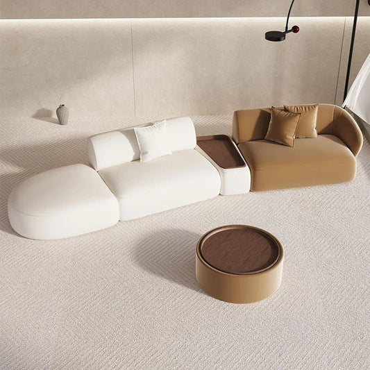 Sectional Minimalist Curved Modular Table Sofa Set