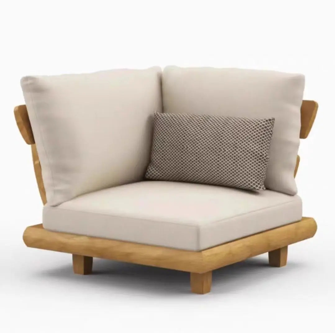 Wood Waterproof Outdoor L Shaped Modular Sofa