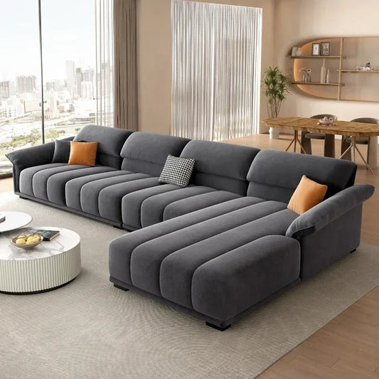 Minimalist Modular Velvet Sectional Compressed Sofa