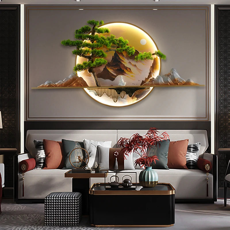 Moderne kreative Landschaft Wandbild LED Wandleuchte