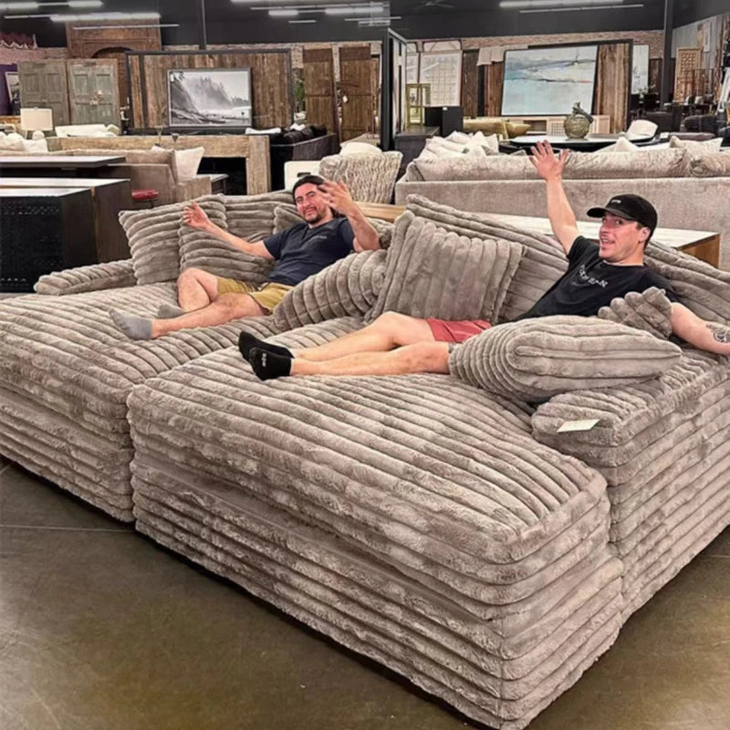 Modular Sectional Velvet Puffs Compressed Bed Sofa