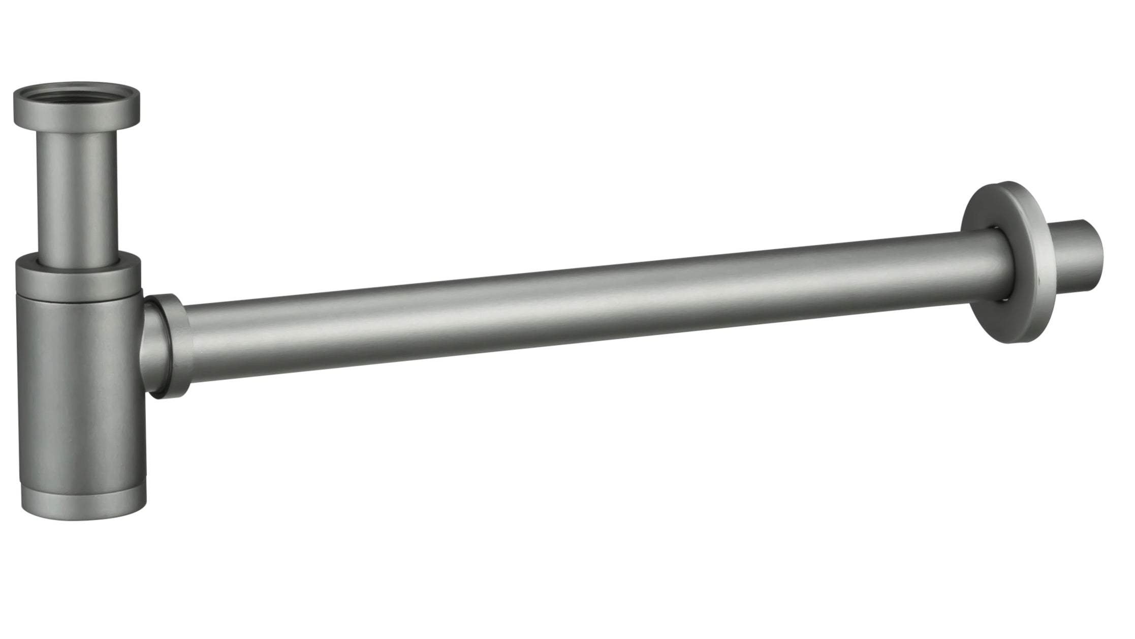 Matte Gray Round Siphon Trap Modern Bathroom, view 2