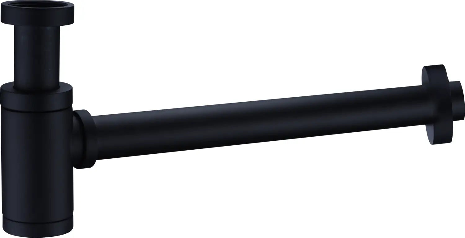 Sifón Negro Mate Visto Redondo