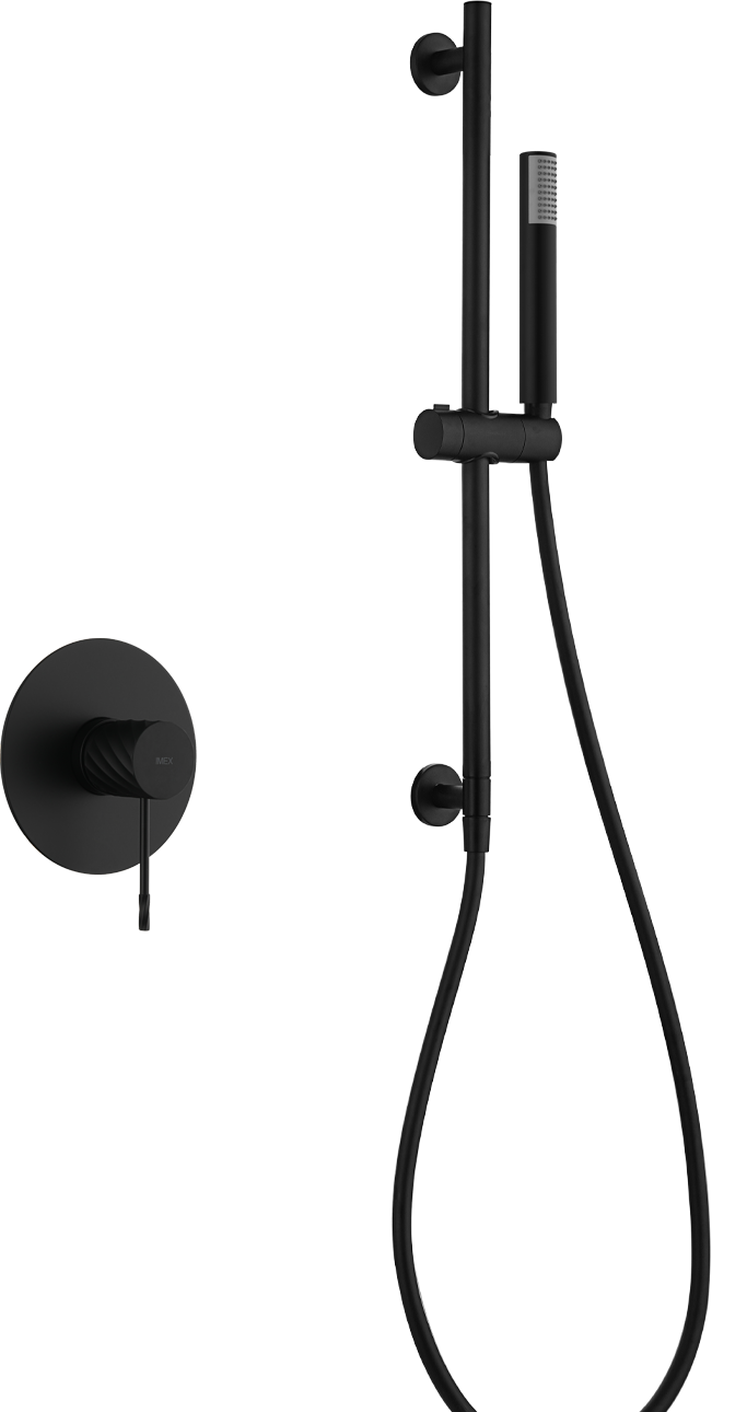 Bless Matte Black Concealed Single Lever Shower Set with Hand Shower, main product view
