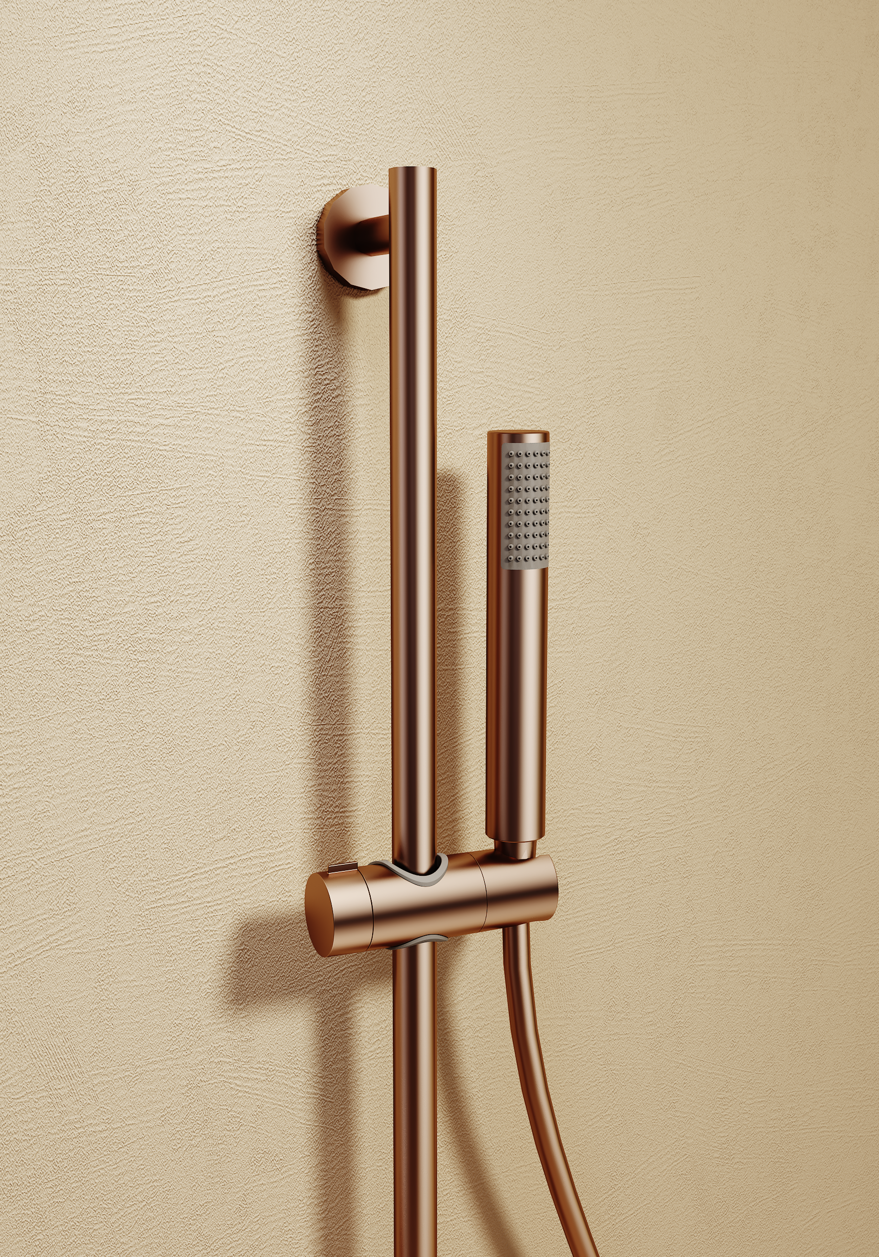 Line Brushed Gold Concealed Single Lever Shower Set with Hand Shower, view 3
