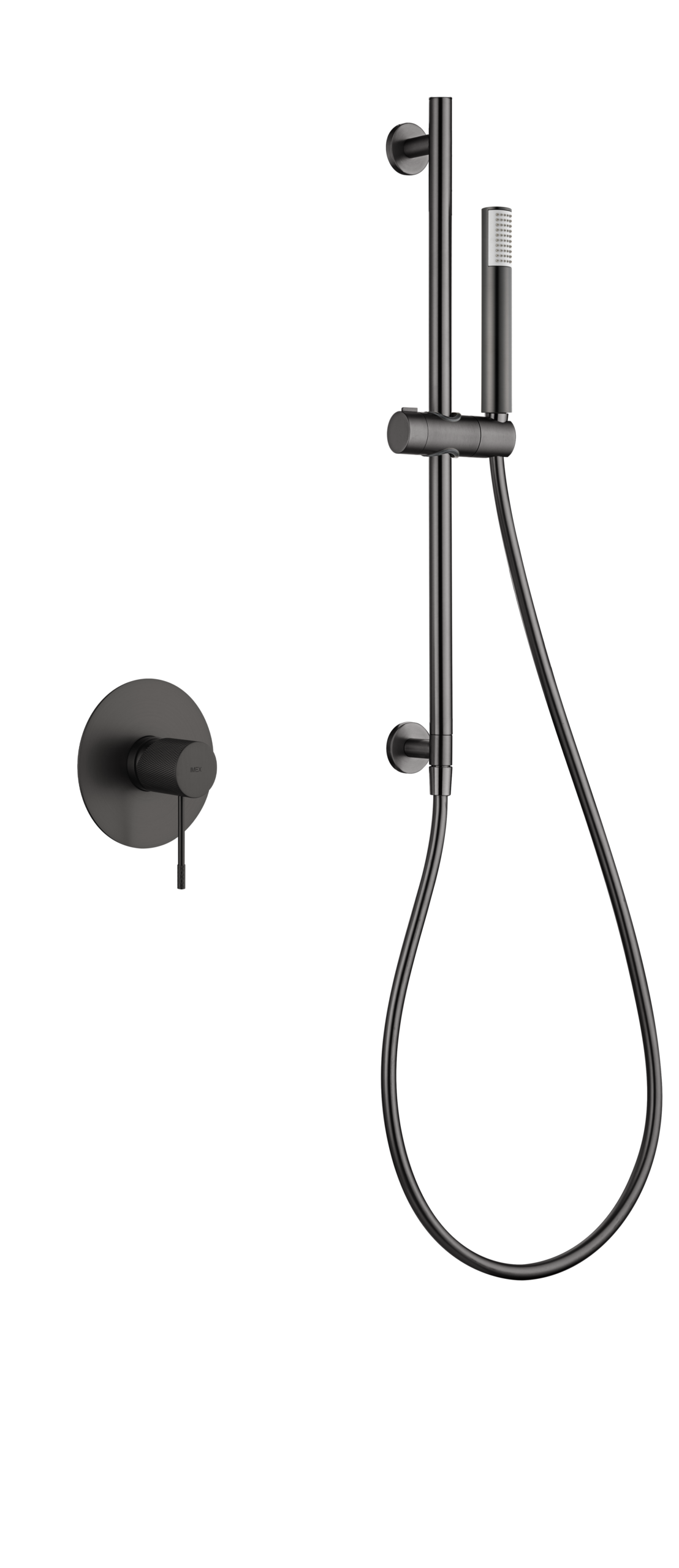 Black Gun Metal Concealed Single Lever Shower Set with Hand Shower LINE, main product view