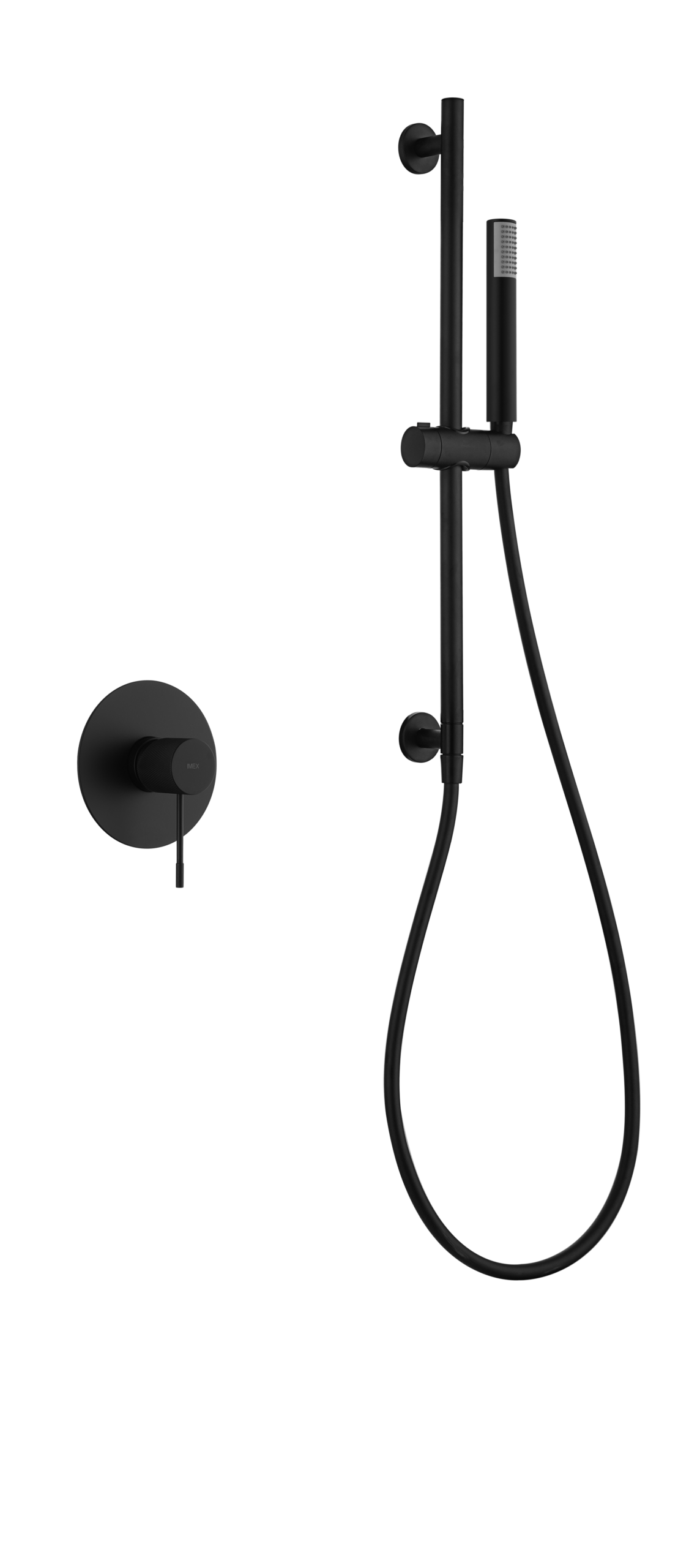 Line Matte Black Concealed Single Lever Shower Set with Hand Shower, main product view