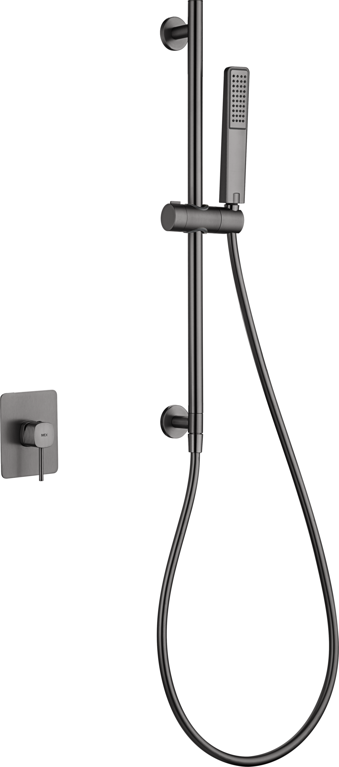 Black Gun Metal Concealed Single Lever Shower Set with Hand Shower FIRENZE, main product view