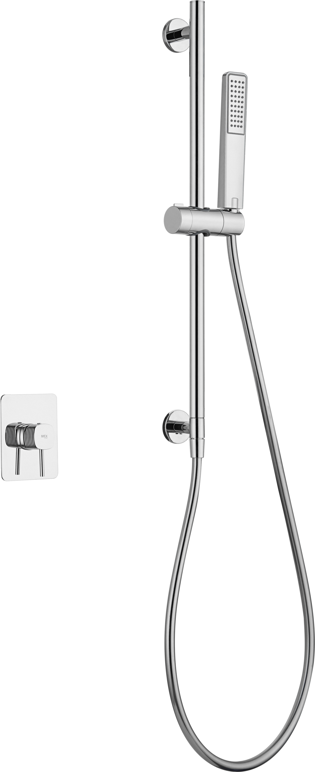 Firenze Chrome Concealed Single Lever Shower Set with Hand Shower, main product view
