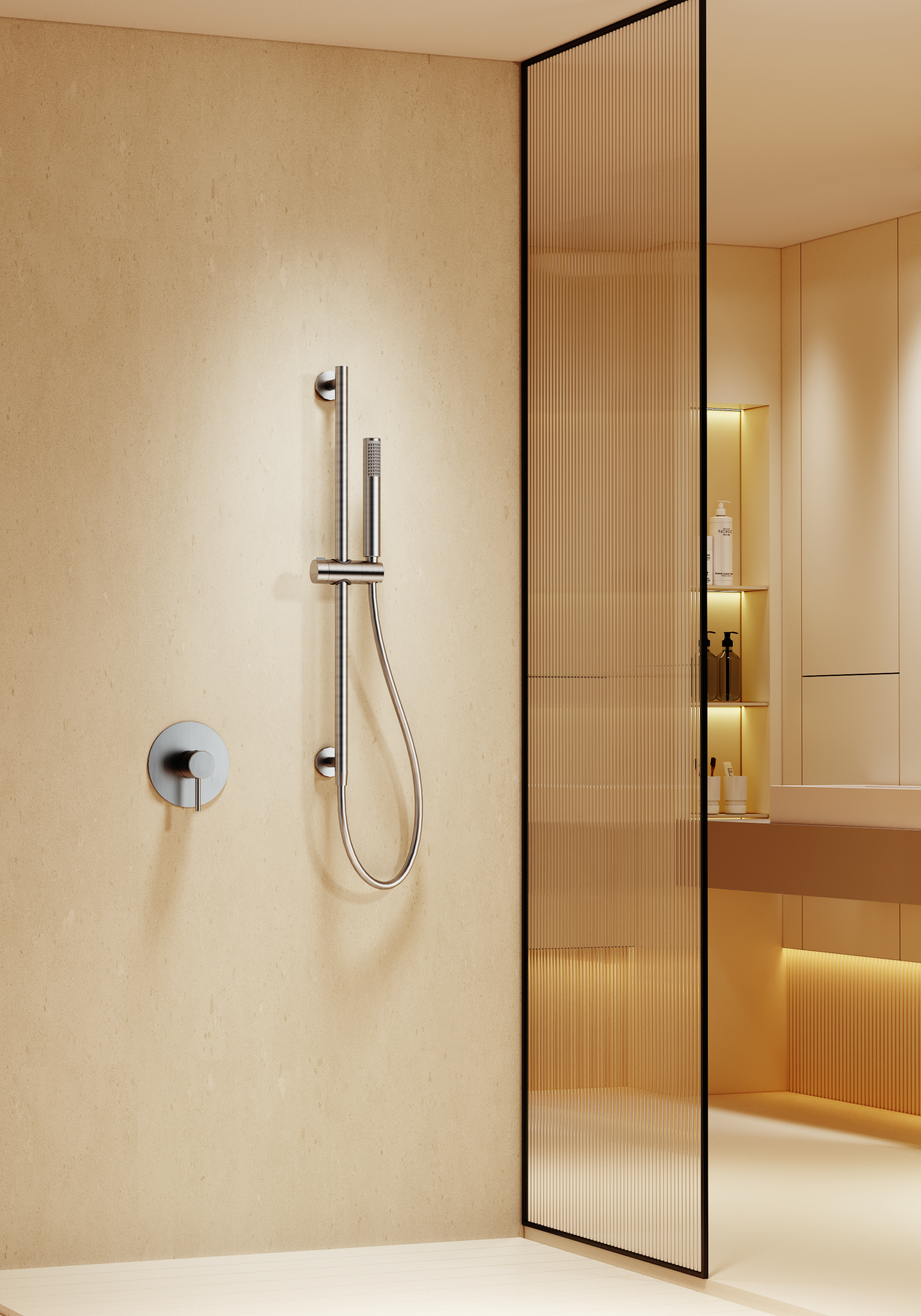 Black Gun Metal Concealed Single Lever Shower Set with Hand Shower MONZA, view 2