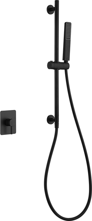 Toscana Matte Black Concealed Single Lever Shower Set with Hand Shower, main product view