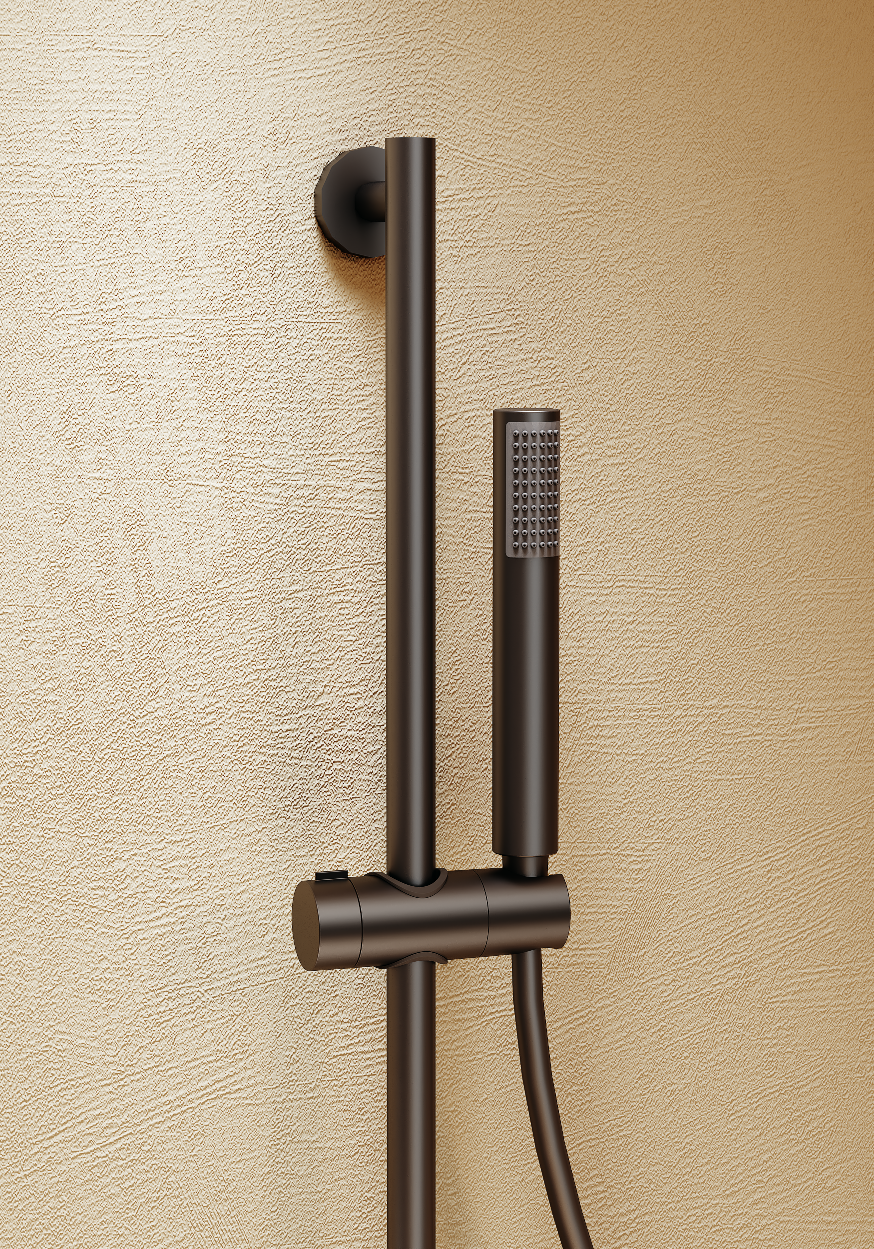 Belgica Matte Black Concealed Single Lever Shower Set with Hand Shower, view 3