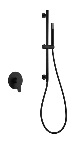 Belgica Matte Black Concealed Single Lever Shower Set with Hand Shower, main product view