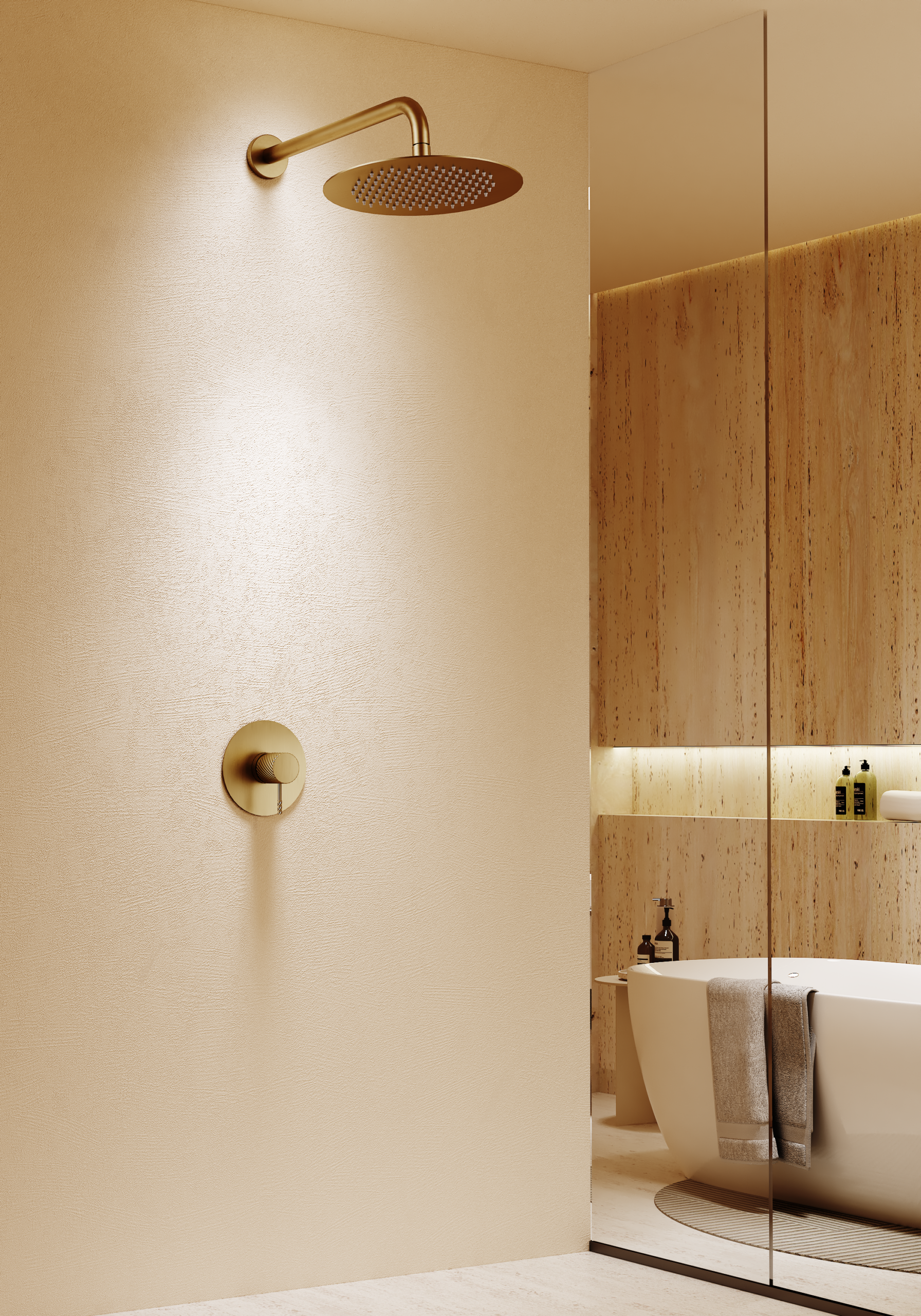 Bless Matte Black Concealed Single Lever Shower Set with Rain Head, view 2
