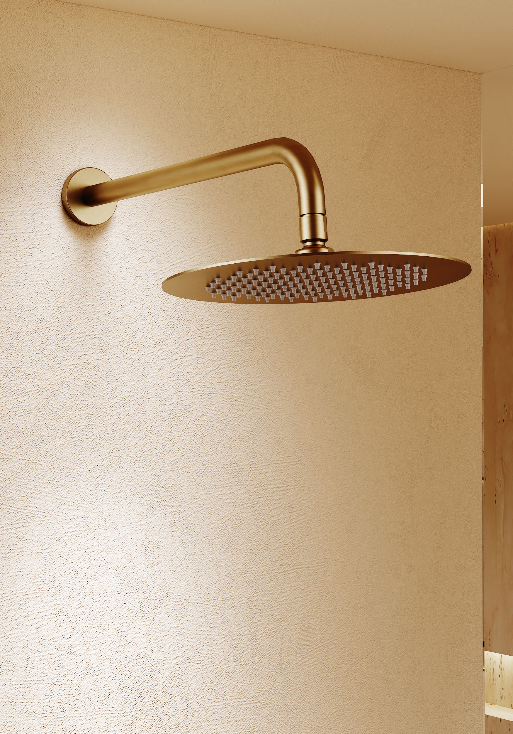 Brushed Rose Gold Concealed Single Lever Shower Set with Rain Head BLESS, view 3