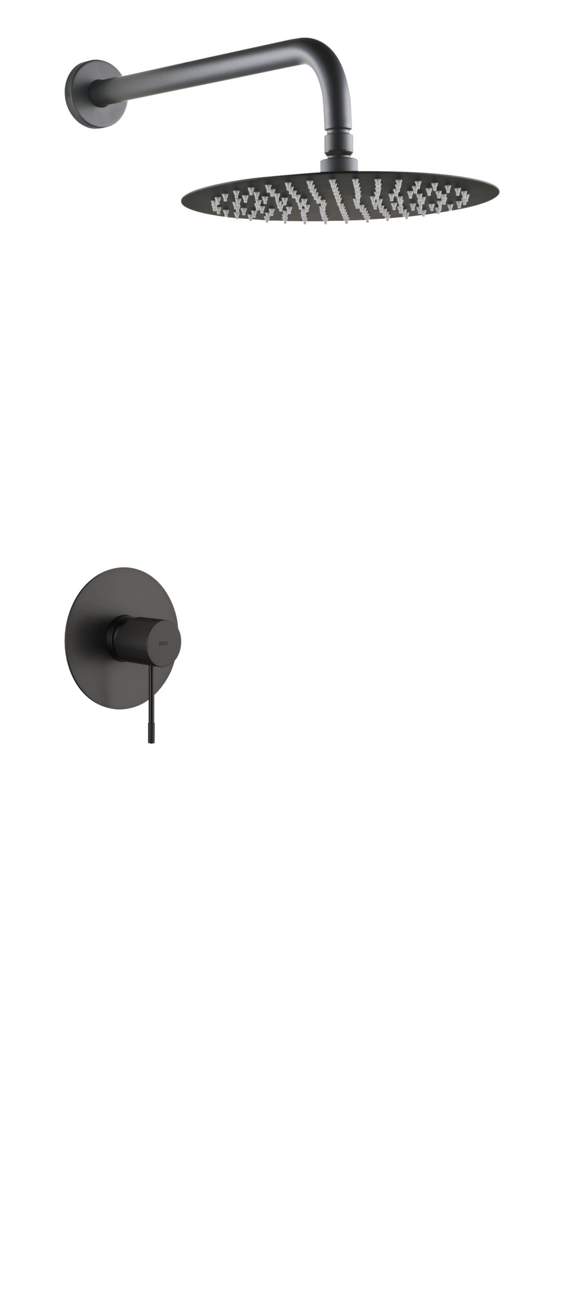 Line Black Gun Metal Concealed Single Lever Shower Set with Rain Head, main product view
