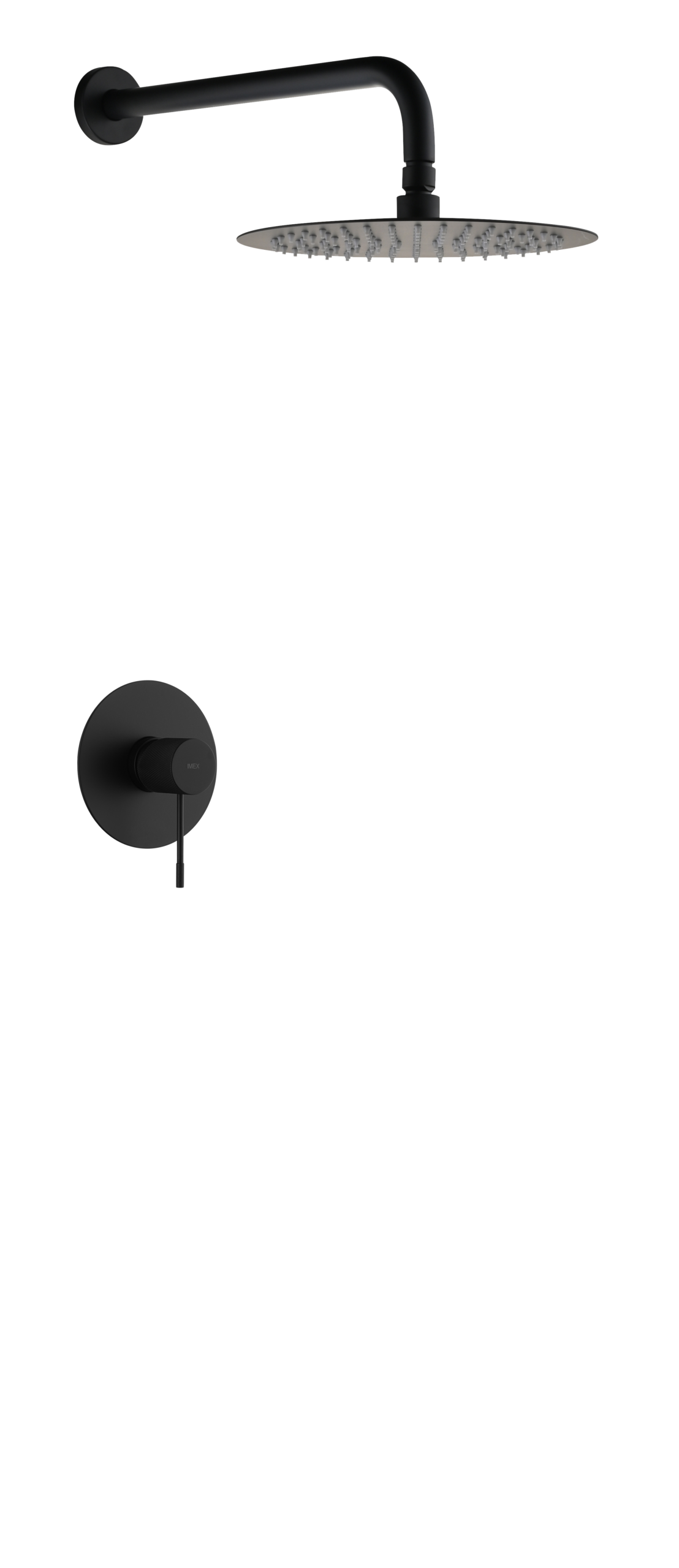 Line Matte Black Concealed Single Lever Shower Set with Rain Head, main product view