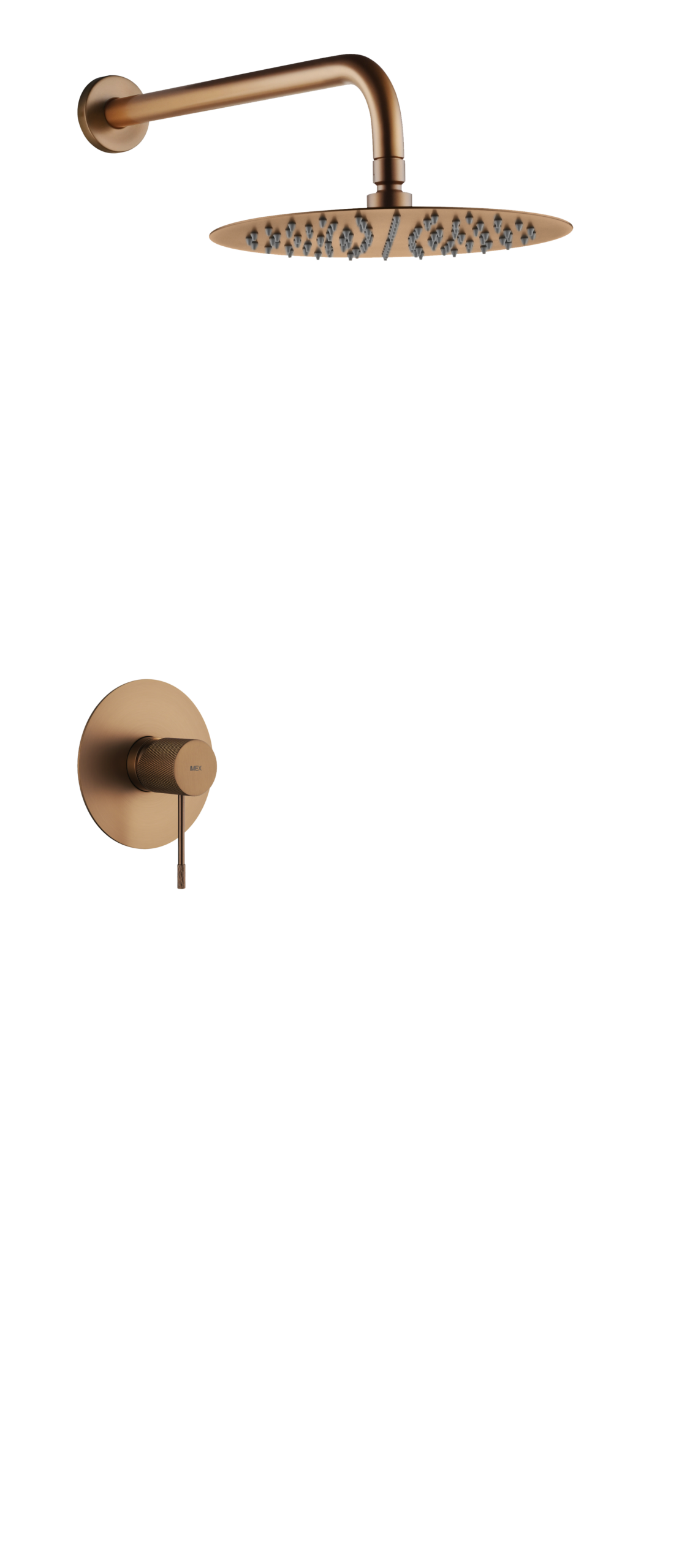 Brushed Rose Gold Concealed Single Lever Shower Set with Rain Head LINE, main product view