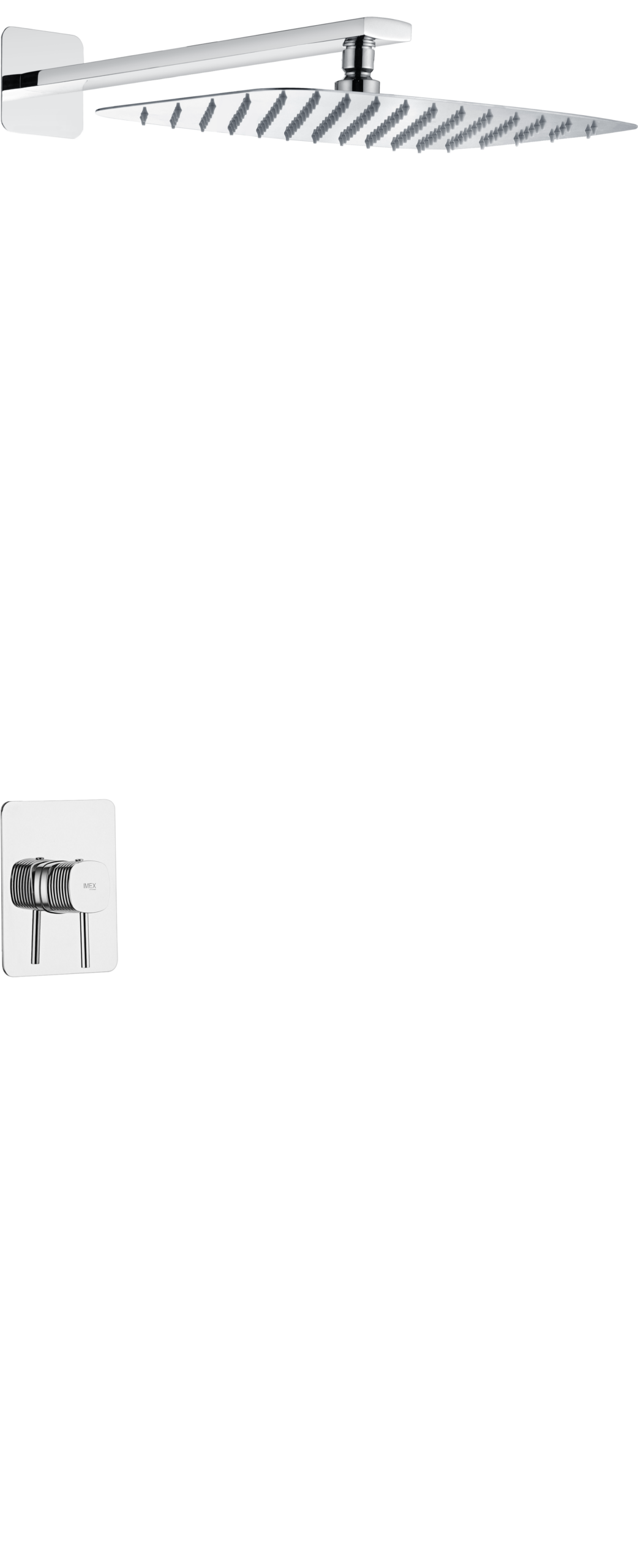 Firenze Chrome Concealed Single Lever Shower Set with Rain Head, main product view
