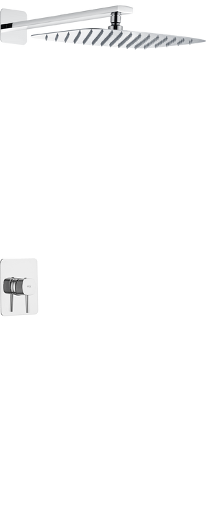 Firenze Chrome Concealed Single Lever Shower Set with Rain Head, main product view