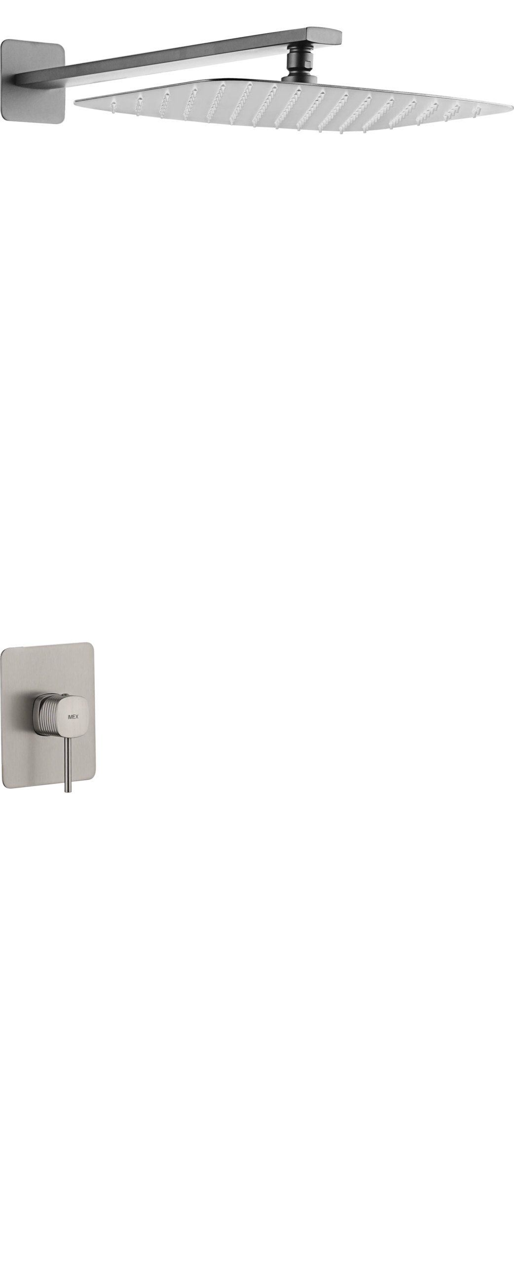 Brushed Nickel Concealed Single Lever Shower Set with Rain Head FIRENZE, main product view