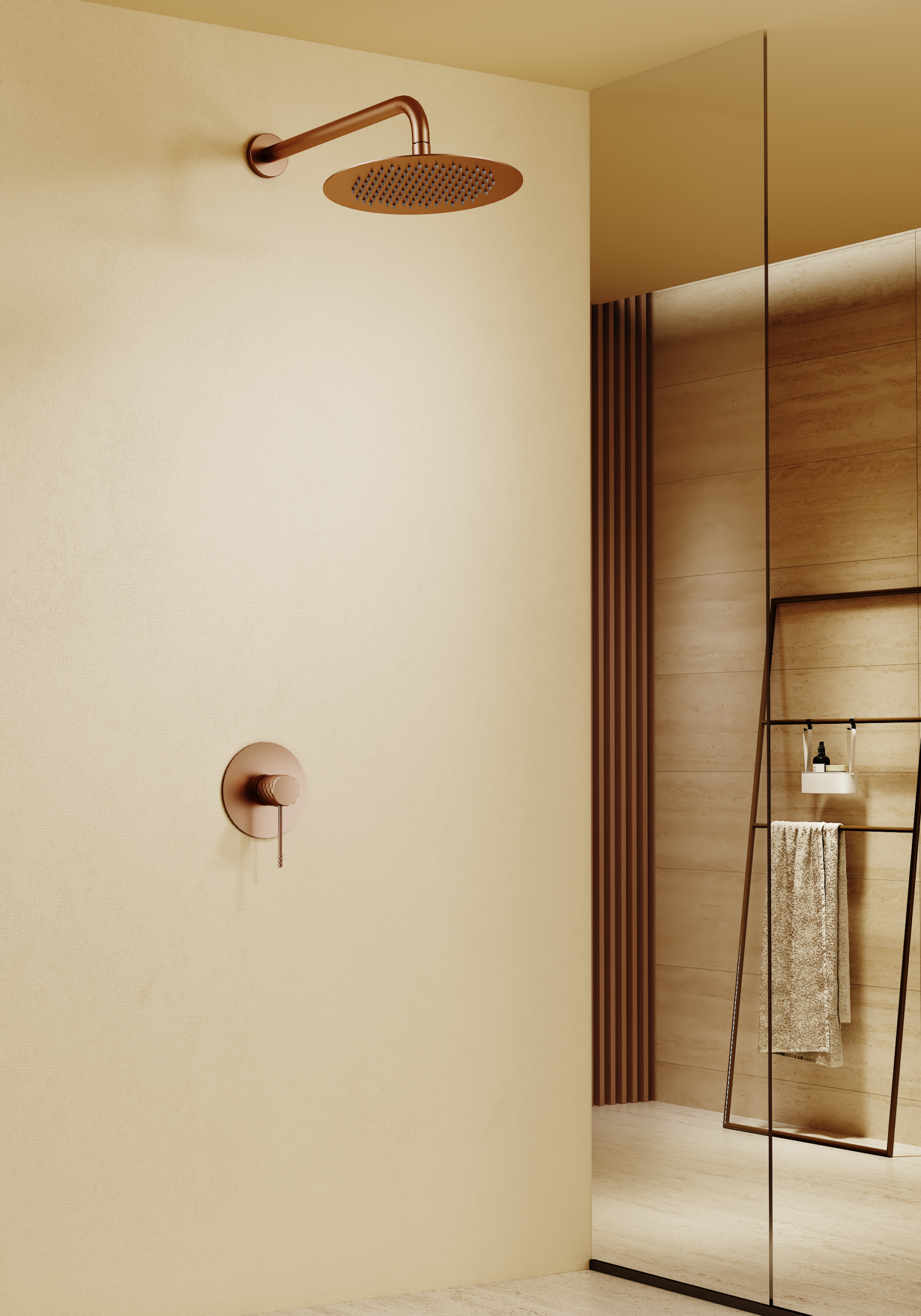 Génova Chrome Concealed Single Lever Shower Set with Rain Head, view 2