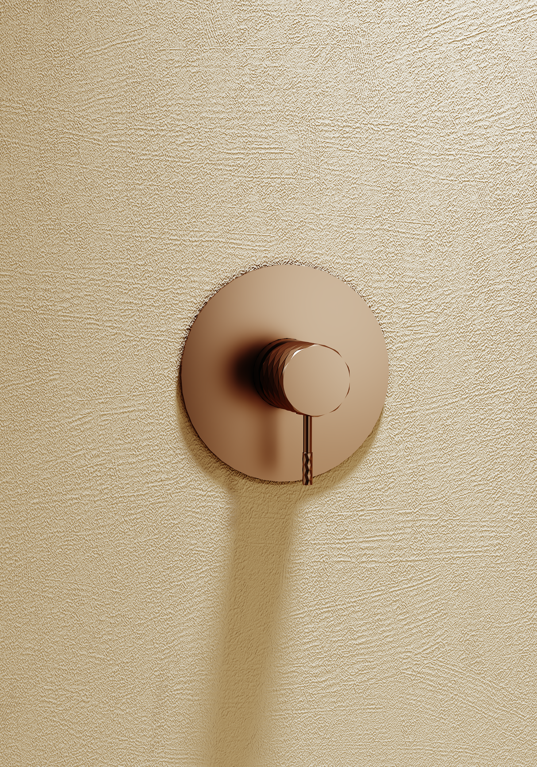 Brushed Rose Gold Concealed Single Lever Shower Set with Rain Head GÉNOVA, view 3