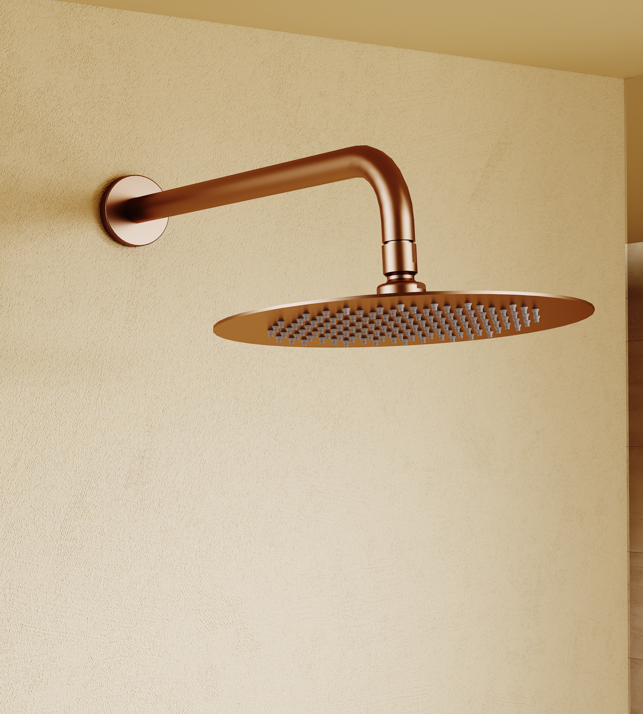 Brushed Rose Gold Concealed Single Lever Shower Set with Rain Head GÉNOVA, view 4