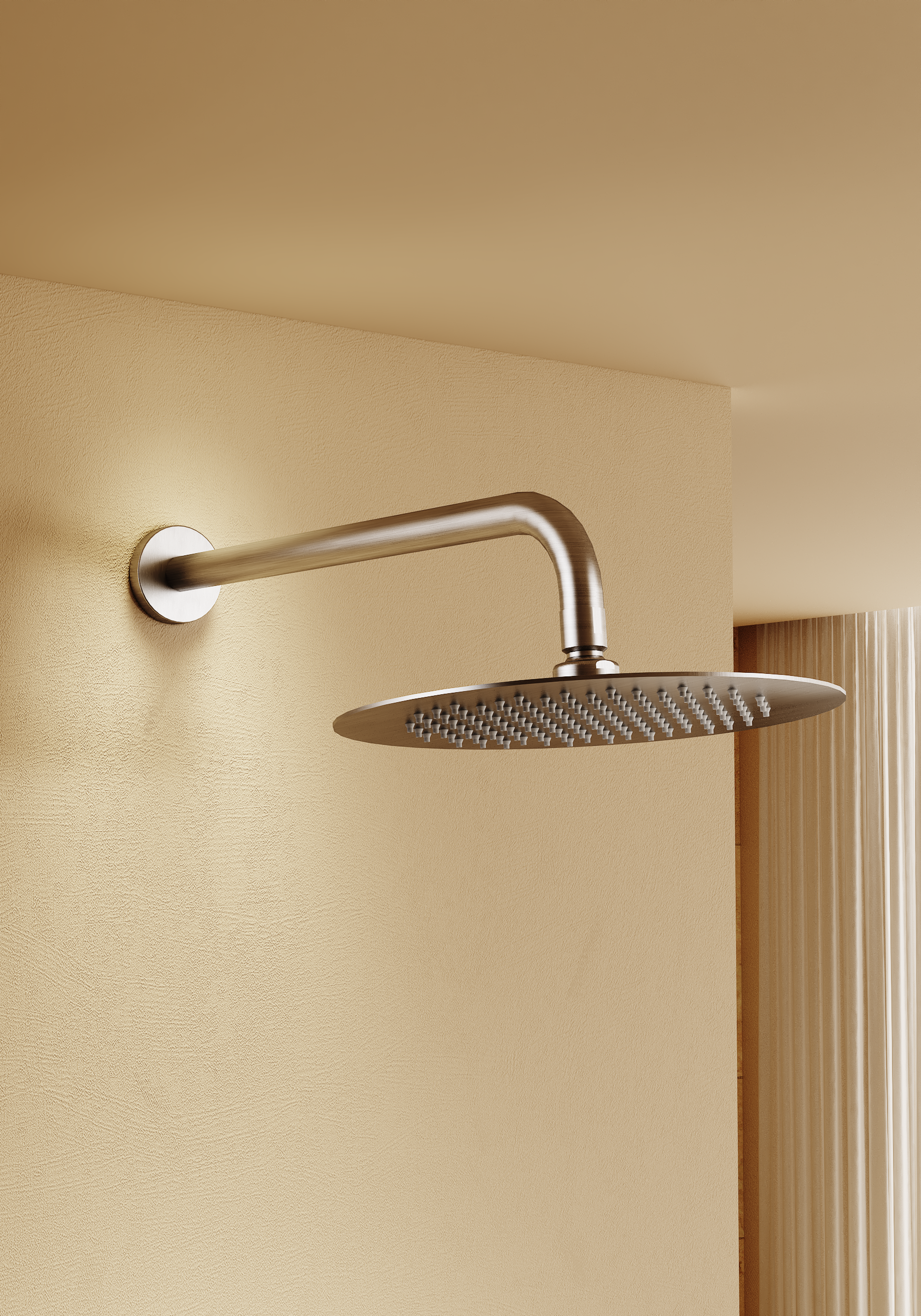 Monza Brushed Gold Concealed Single Lever Shower Set with Rain Head, view 4