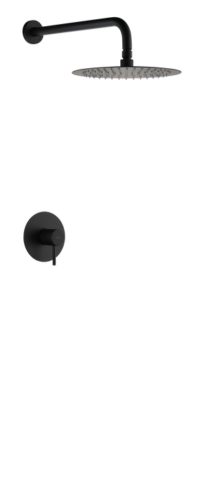 Monza Matte Black Concealed Single Lever Shower Set with Rain Head, main product view