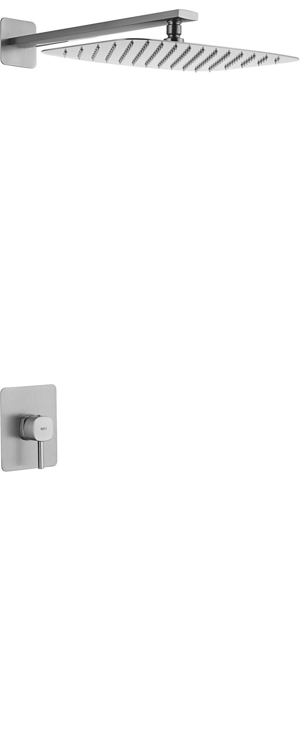 Brushed Nickel Concealed Single Lever Shower Set with Rain Head TOSCANA, main product view