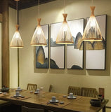 Bamboo Chandelier Pendant Lamp Hanging Wood Ceiling Light