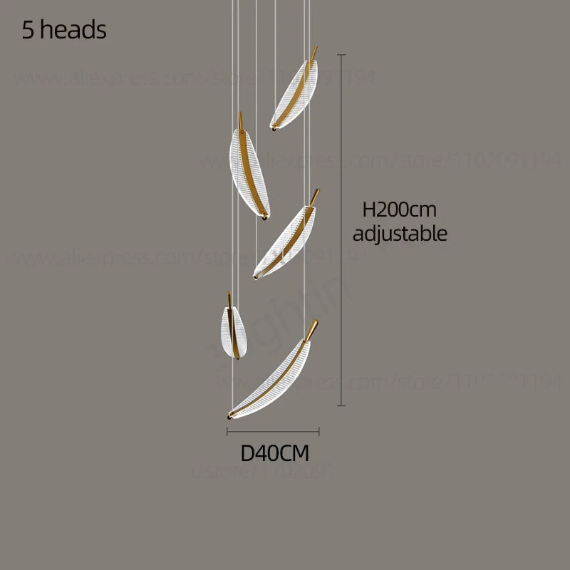 LED Chandelier Modern Spiral  Pendant Light