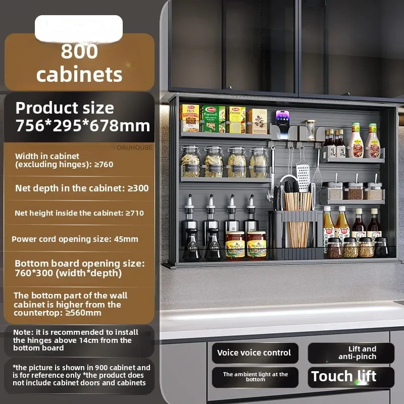 Touch Lift Wall Modern Kitchen Storage Organizer Cabinet - 75.6 x 29.5 x 67.8 cm - Kitchen Essentials