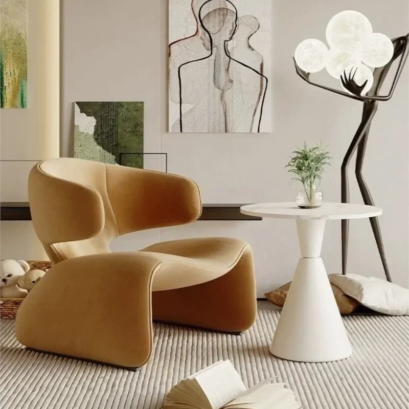Flannel Curved Single Leisure Rest Chair