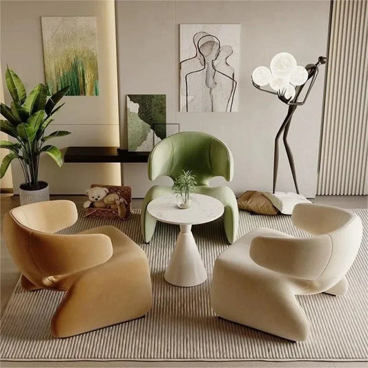 Flannel Curved Single Leisure Rest Chair