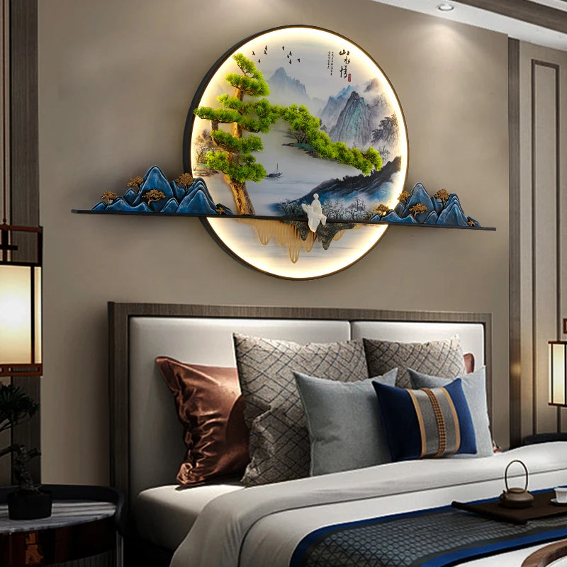 Moderne kreative Landschaft Wandbild LED Wandleuchte