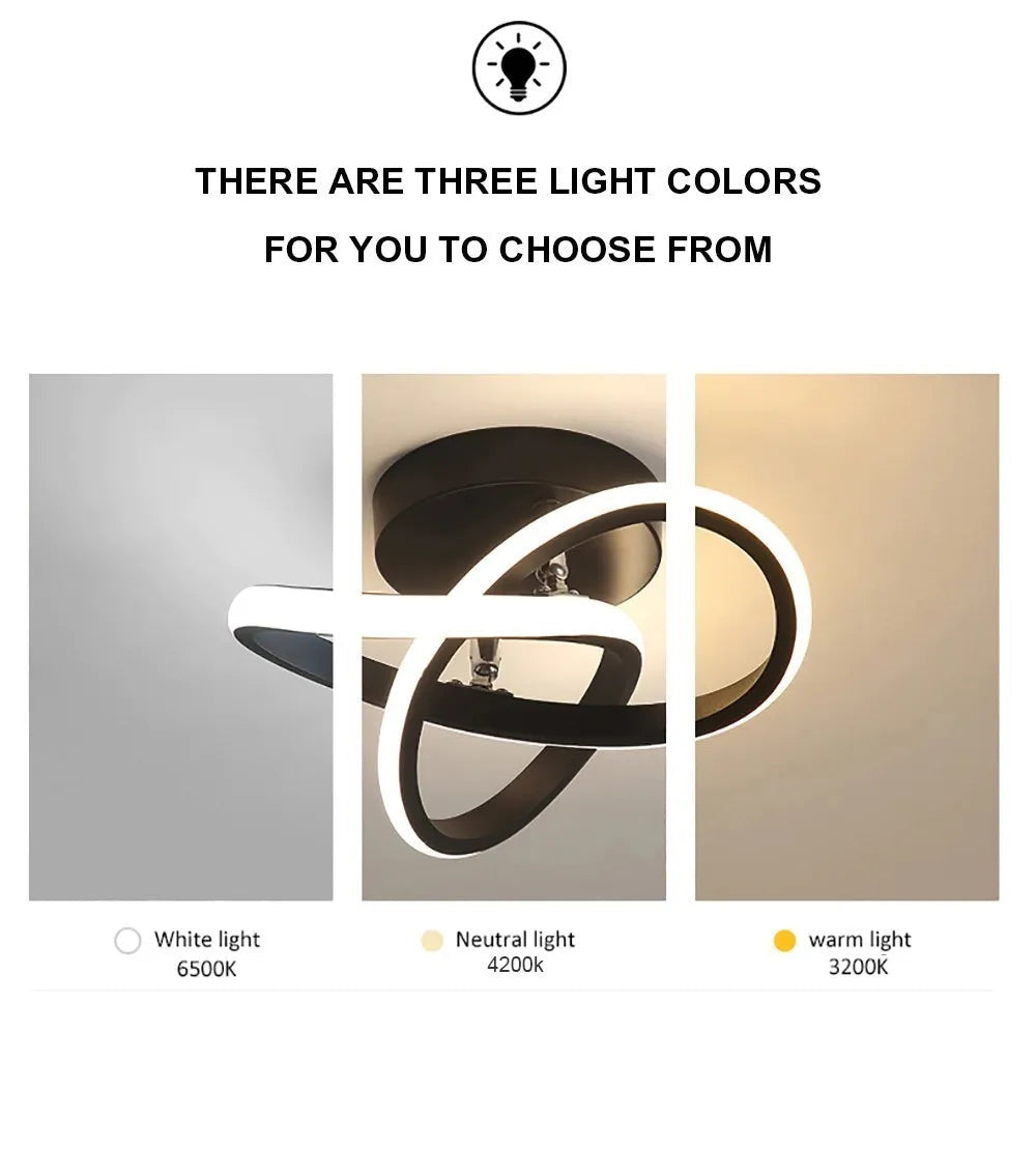 Moderne minimalistische LED-Deckenleuchte in Kreis-Abfangform